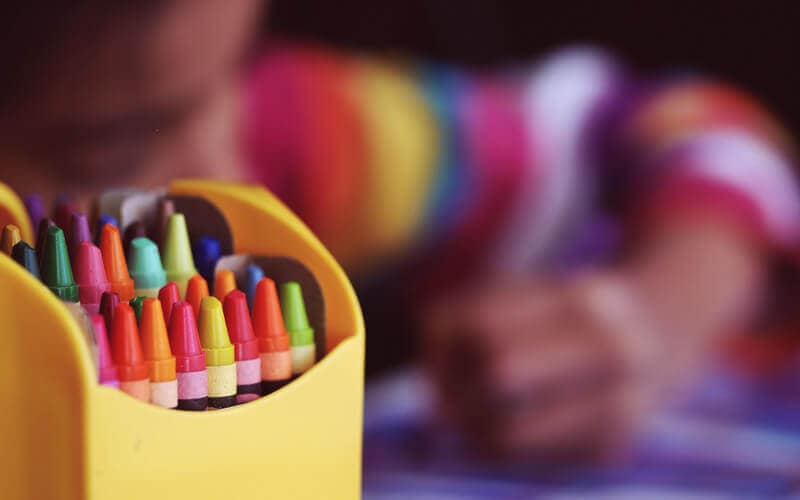 nurs4 Crayons in nursery setting